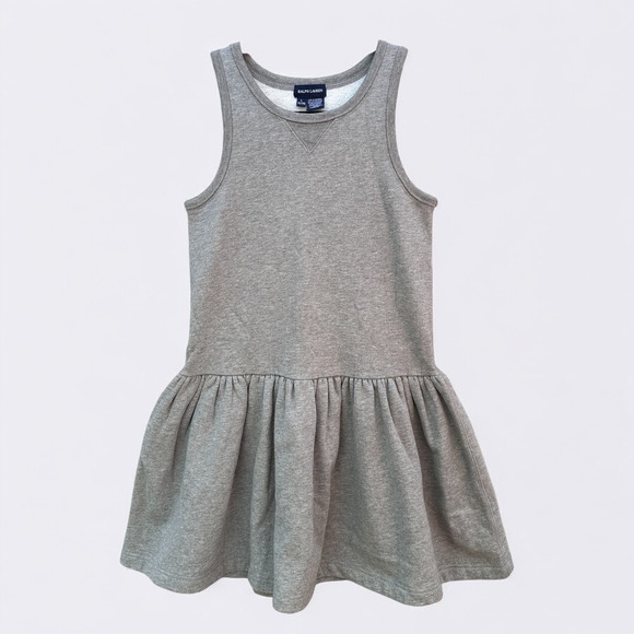 NWT Ralph Lauren Girls Gray Drop Waist Sleeveless Tank Dress Size L (12/14) - Picture 1 of 8